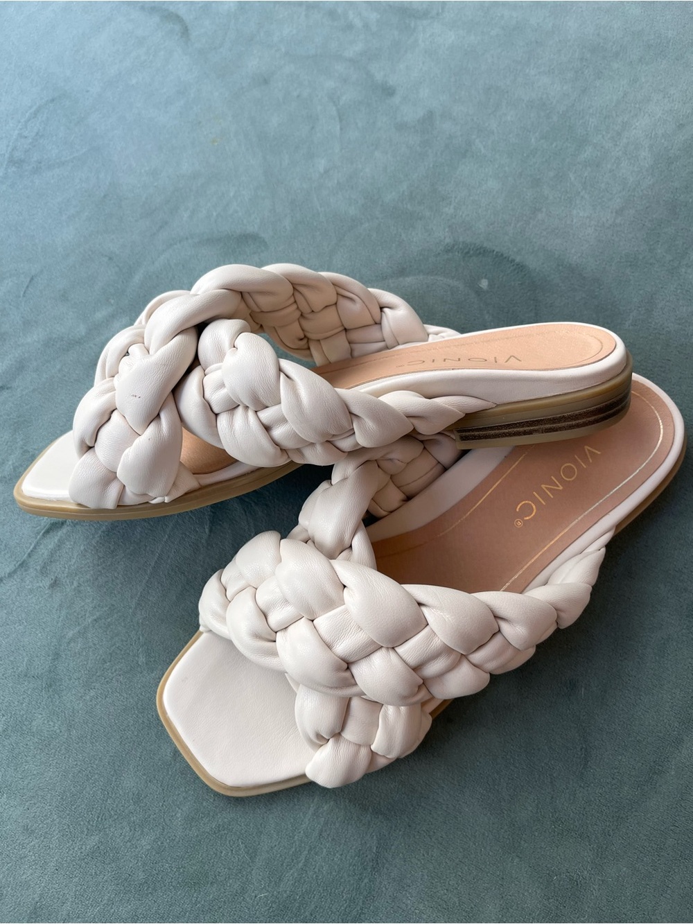Vionic Braided Slide Mules in Off-White - Picture 9 of 11